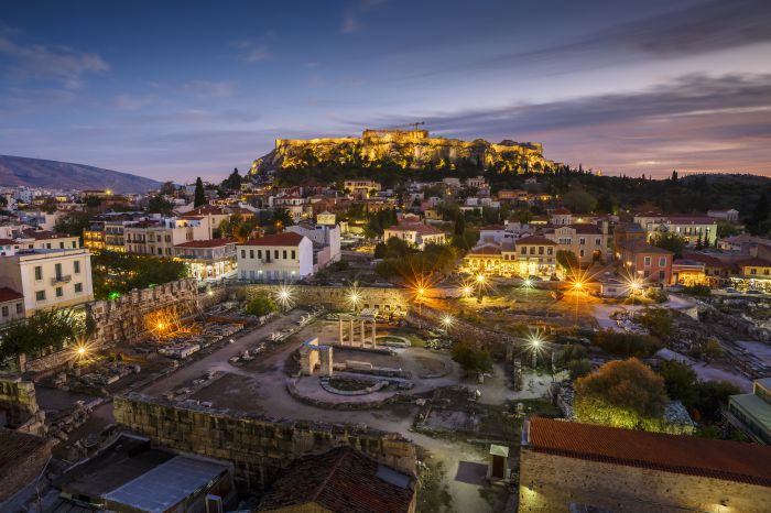 view of acropolis from rooftop bar
