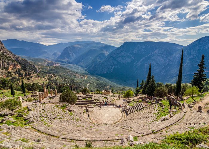 ancient theater of delphi isidoros andronos shutterstock