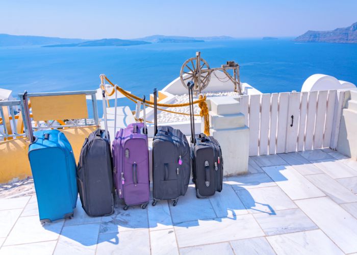 greek suitcases
