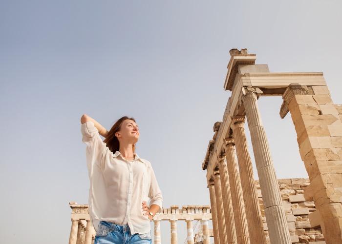 woman in the acropolis