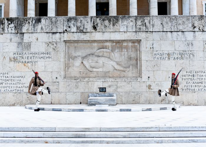 The tomb of the unknown soldier athens