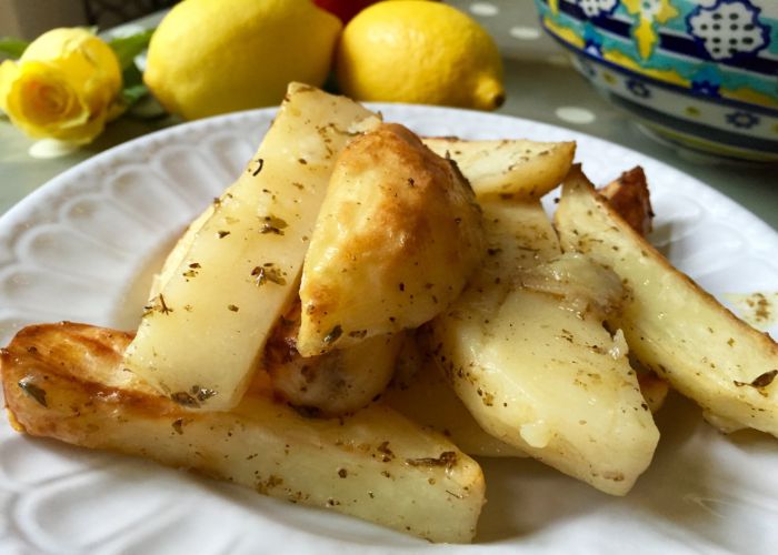 lemon potatoes on plate grenglish.co.uk