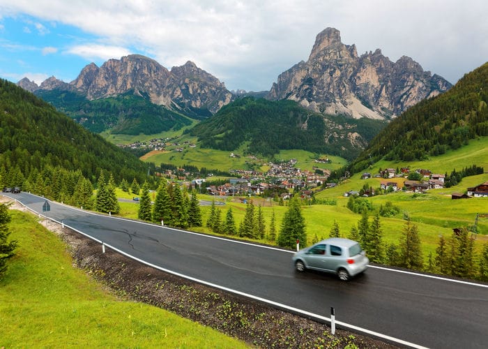 driving in dolomites