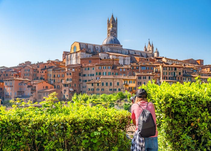 tourist in siena tuscany
