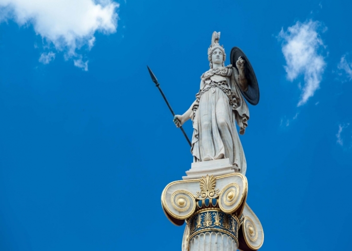 Goddess Athena statue- credits: greece-is.com